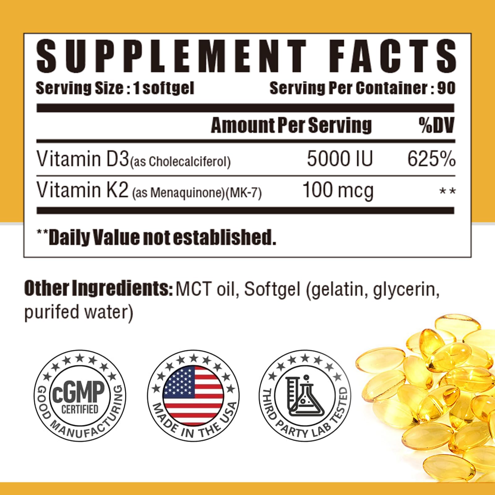 NUTRI POTENTIA D3 K2 – gélules avec huile MCT favorisant l’absorption et la biodisponibilité.
