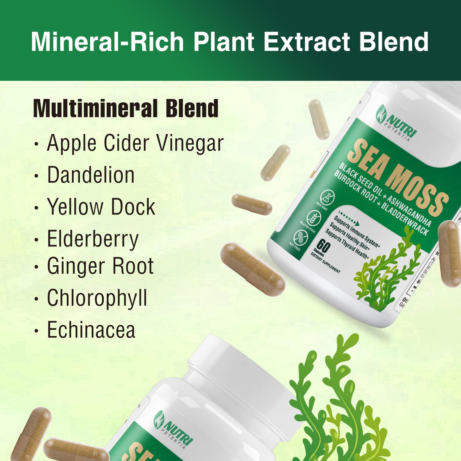 Gélules NUTRI POTENTIA vitamine C et D3, soutien immunitaire potentiel.