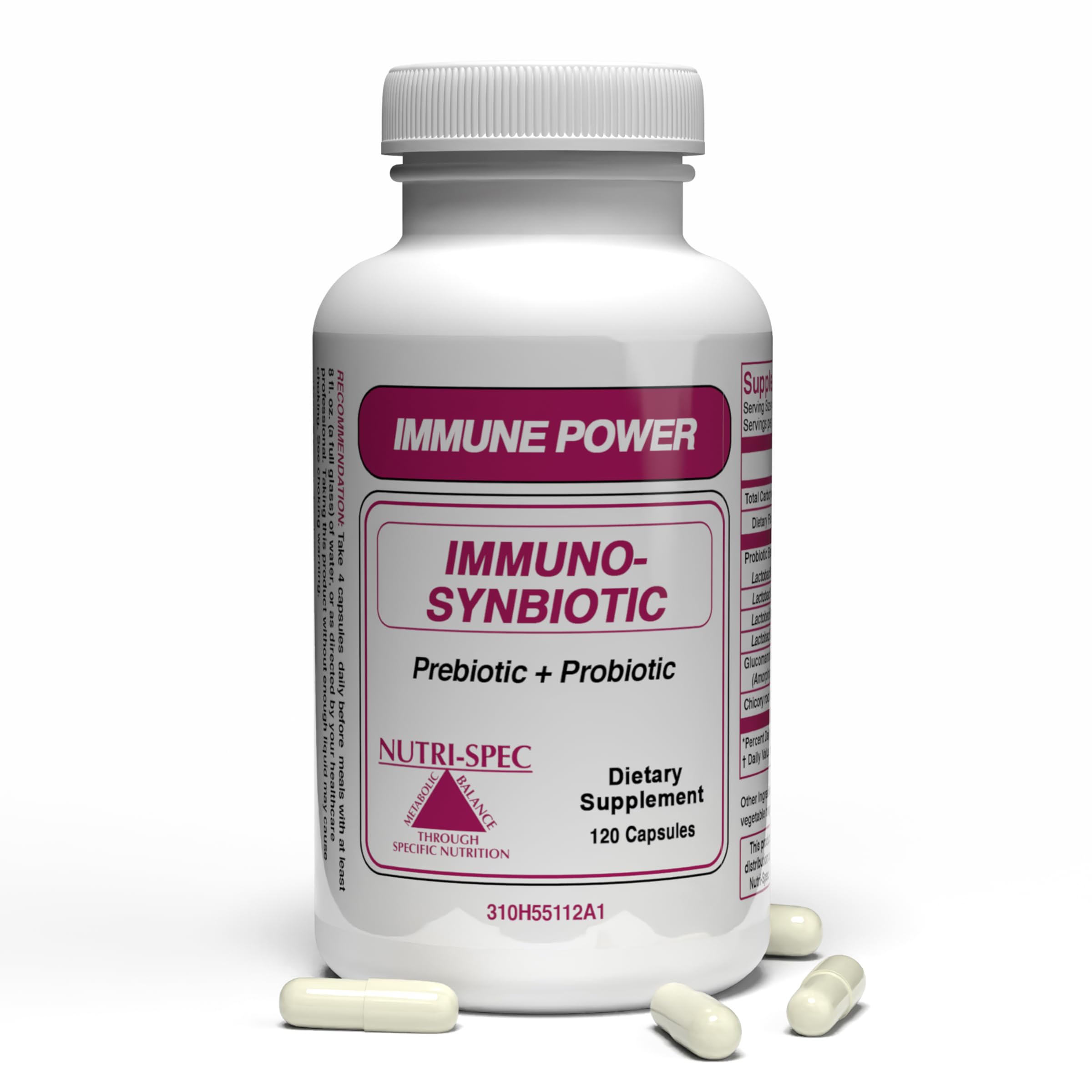 Nutri-Spec Immun Power; bouteille et capuchon, format pratique pour usage quotidien.