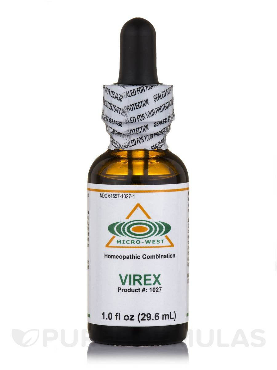 Nutri-West Virex — étiquette et emballage montrant les informations produit et dosage.