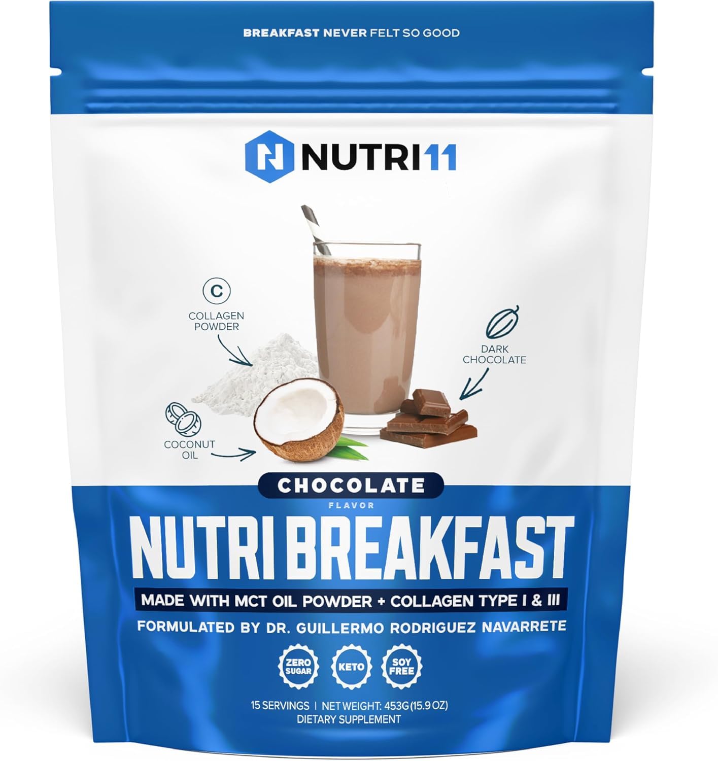 NutriBreakfast poudre céto chocolat, énergie matinale durable