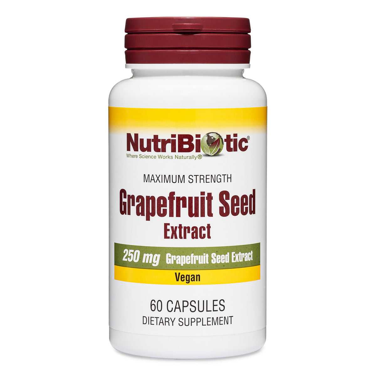 NutriBiotic Extrait pépins pamplemousse – bouteille pratique pour usage quotidien.