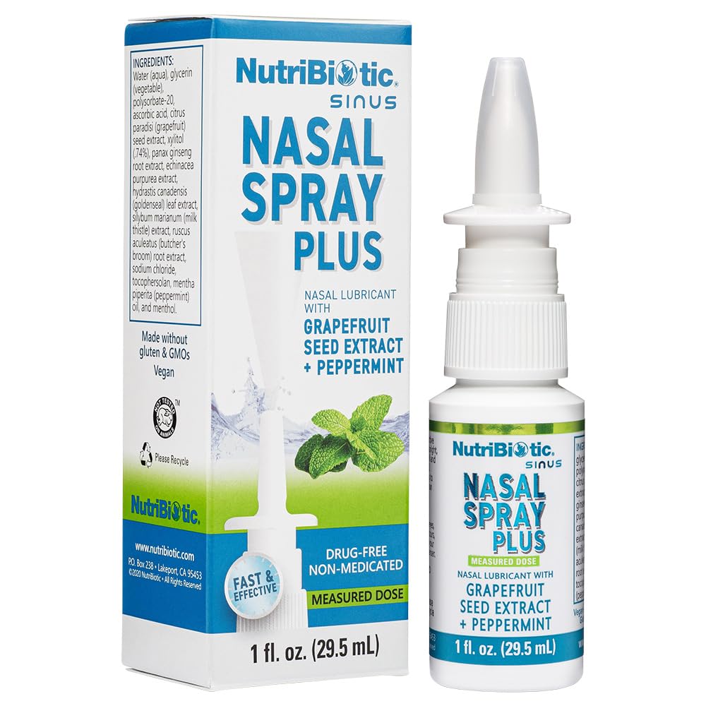 NutriBiotic Nasal Spray Plus, bouteille-doseur pratique pour hydrater les narines