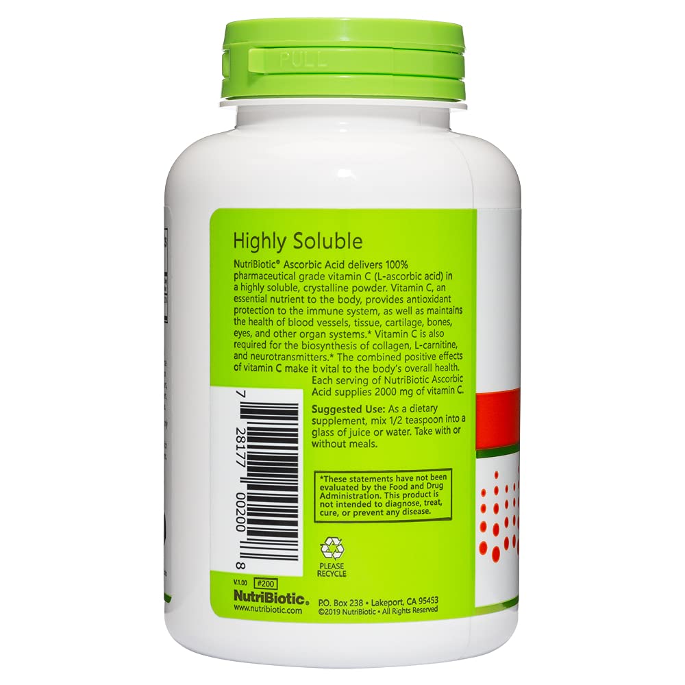 NutriBiotic poudre ascróbique cuillère-mesure incluse pour dosage quotidien facile