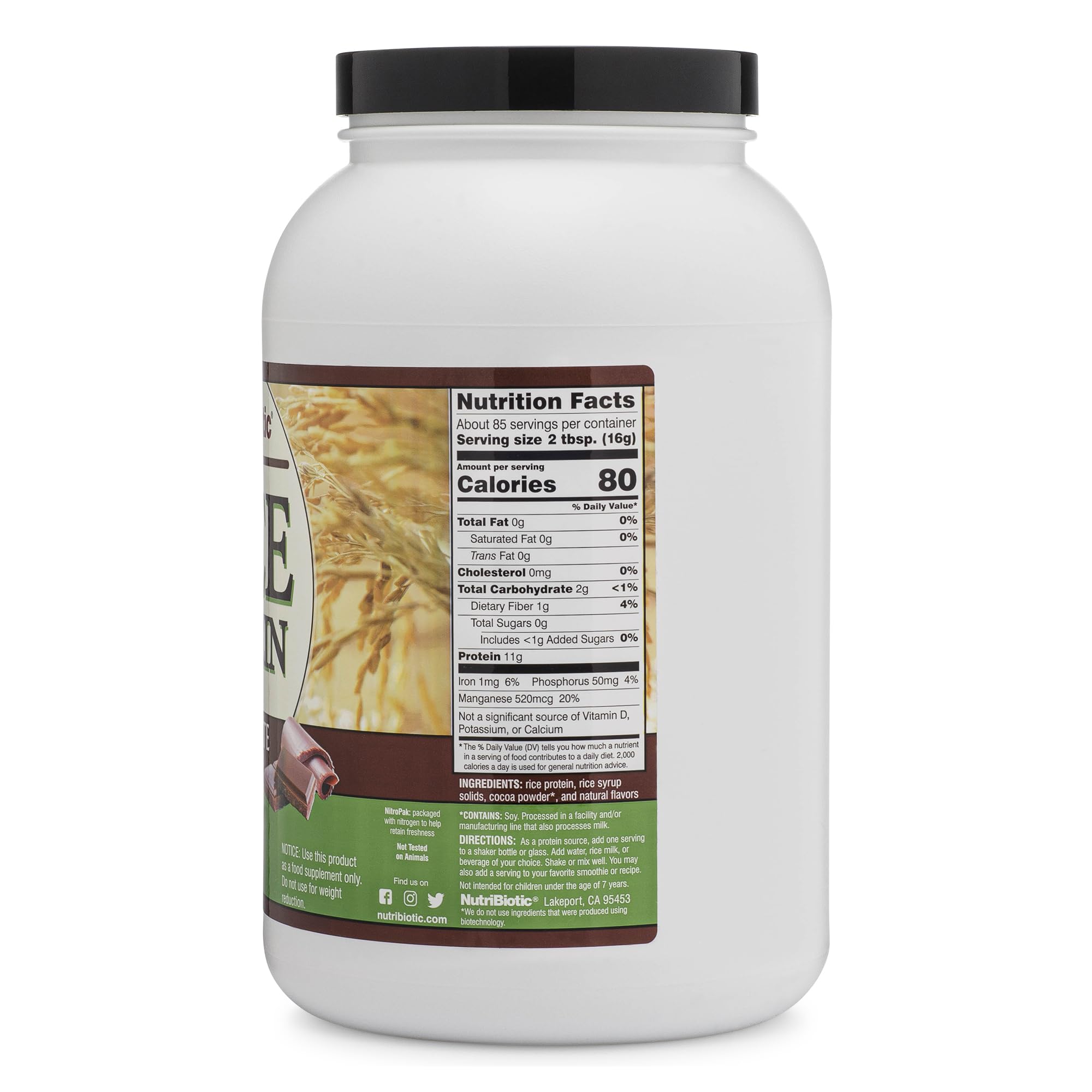 NutriBiotic protéine riz chocolat – préparation rapide dans smoothie ou lait végétal