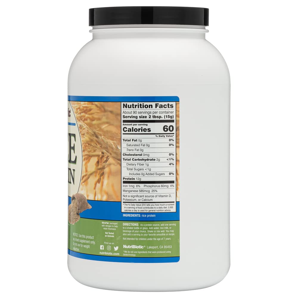 NutriBiotic protéine riz texture-poudre: texture fine et facile à mélanger.
