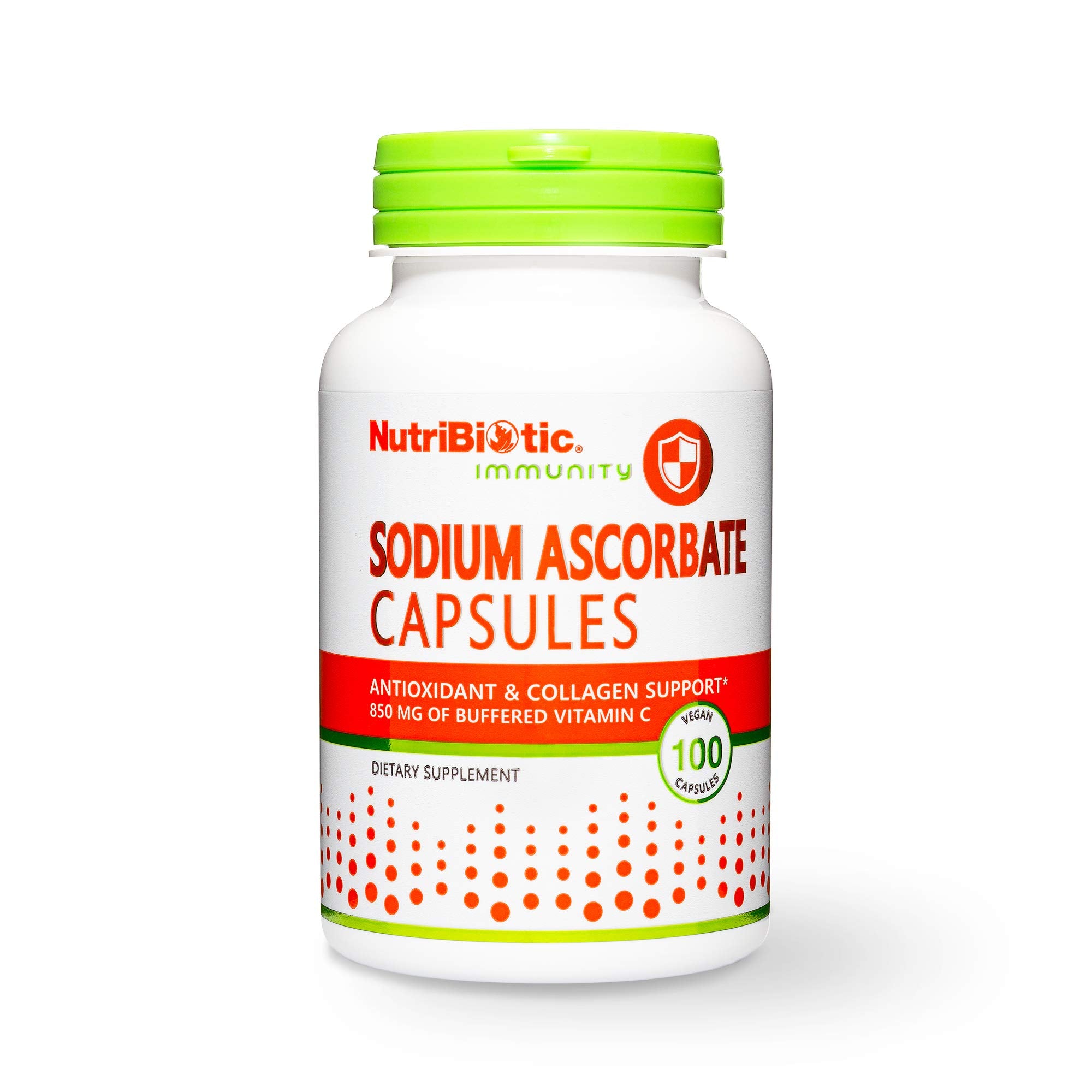 NutriBiotic Sodium Ascorbate Capsules bouteille: soutien immunitaire et digestion douce.