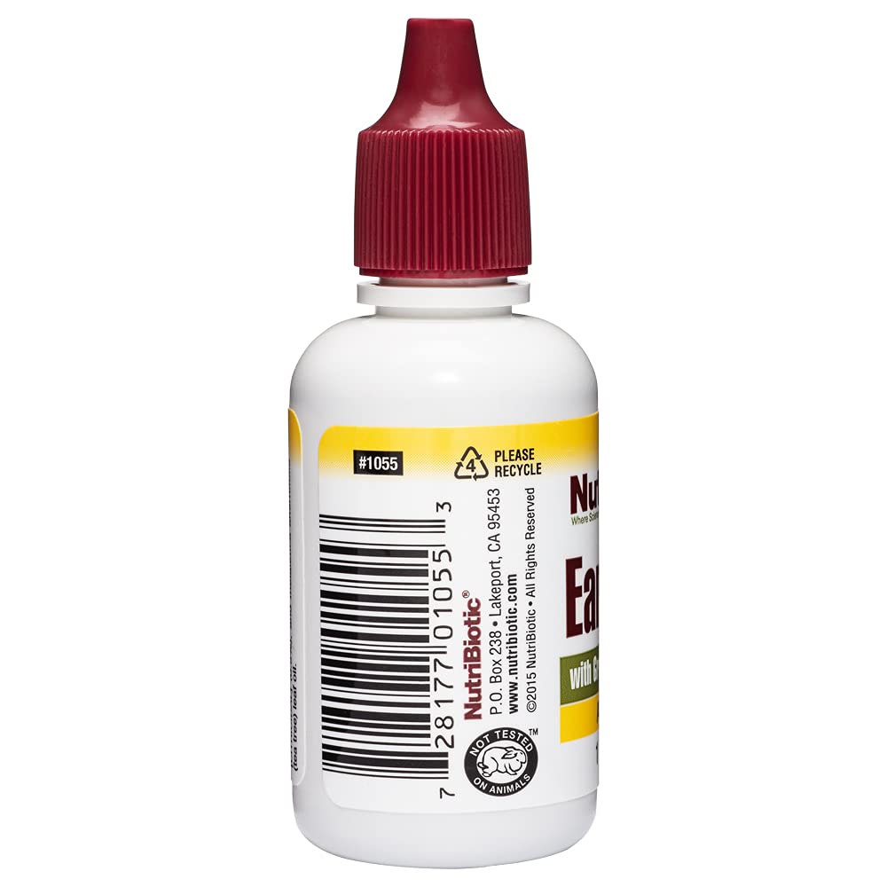 Gouttes NutriBiotic – flacon avec extrait pépins de pamplemousse et huile arbre à thé.