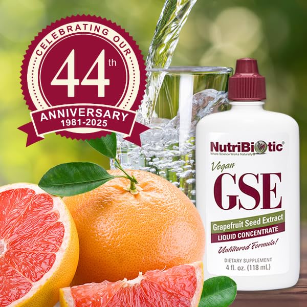 NutriBiotic GSE contenu bioflavonoides, option vegan et sans allergènes.