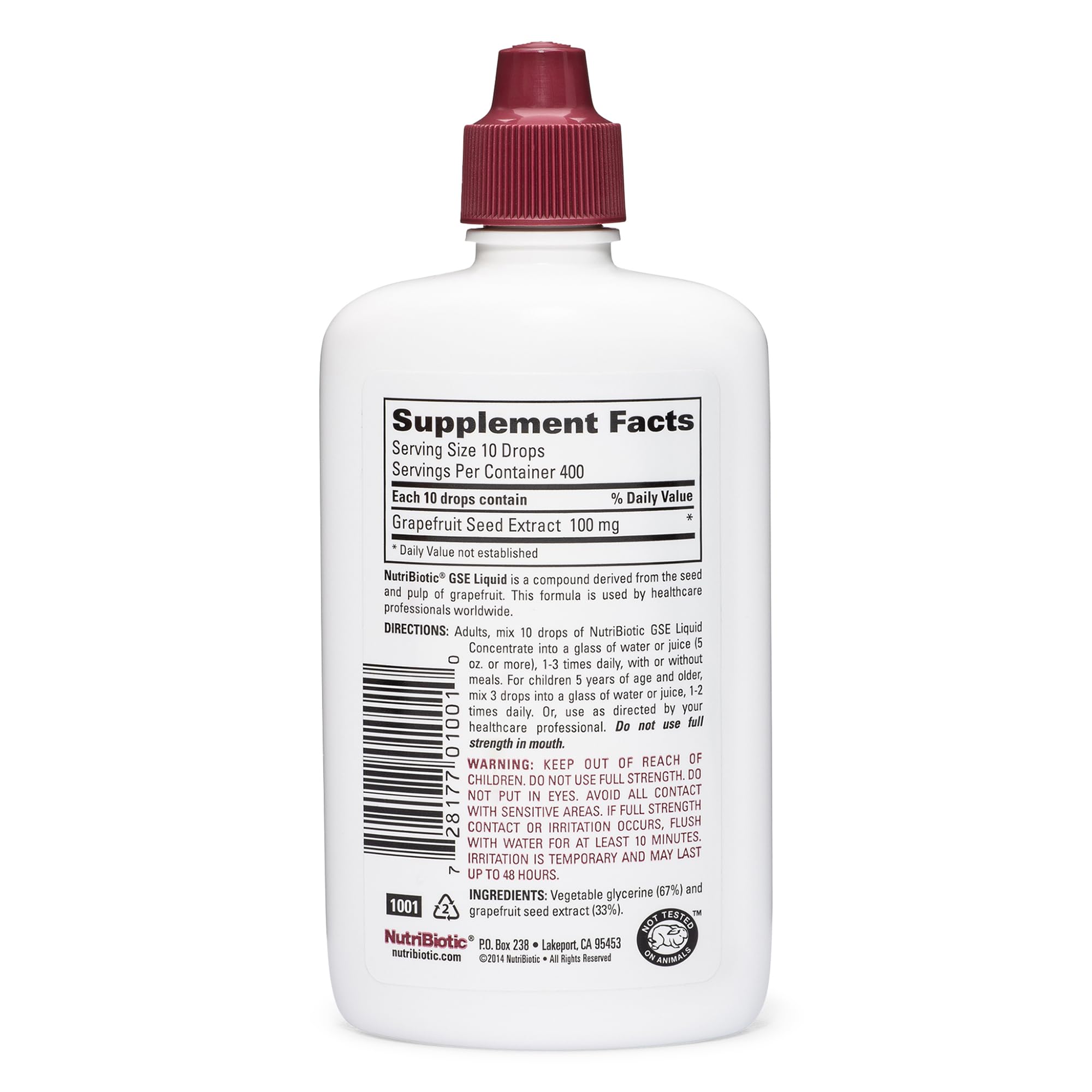 NutriBiotic GSE gouttes concentre pamplemousse, dosage précis pour routine facile.