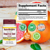 Utilisation quotidienne des comprimés NutriBiotic GSE pour un soutien polyvalent.
