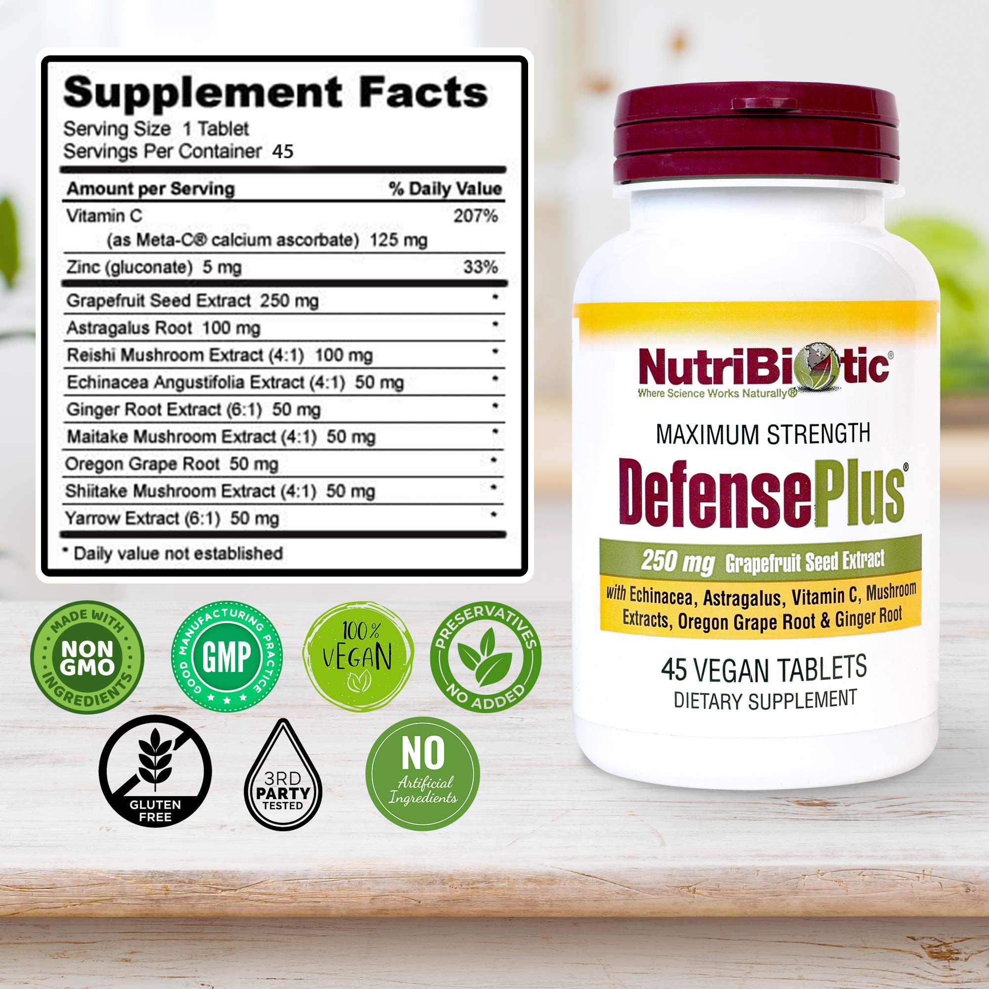 NutriBiotic DefensePlus, racine de gingembre utilisée dans la formulation.
