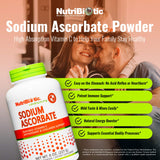 NutriBiotic Sodium Ascorbate poudre détail: poudre fine, facile à intégrer dans smoothies.