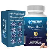 Capsules Nutricel bleu méthylène, bouteille: format pratique pour usage quotidien.