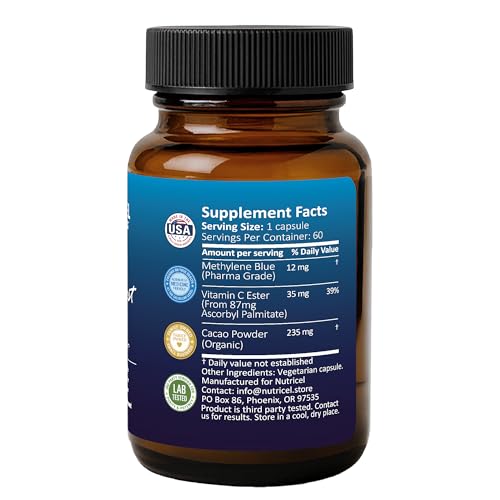 Nutricel Methylene Blue: cacao biologique pour flavonoïdes naturels.