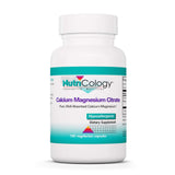 Nutricology Calcium Magnesium Citrate, capsules dans une bouteille, soutien quotidien des os et des articulations.