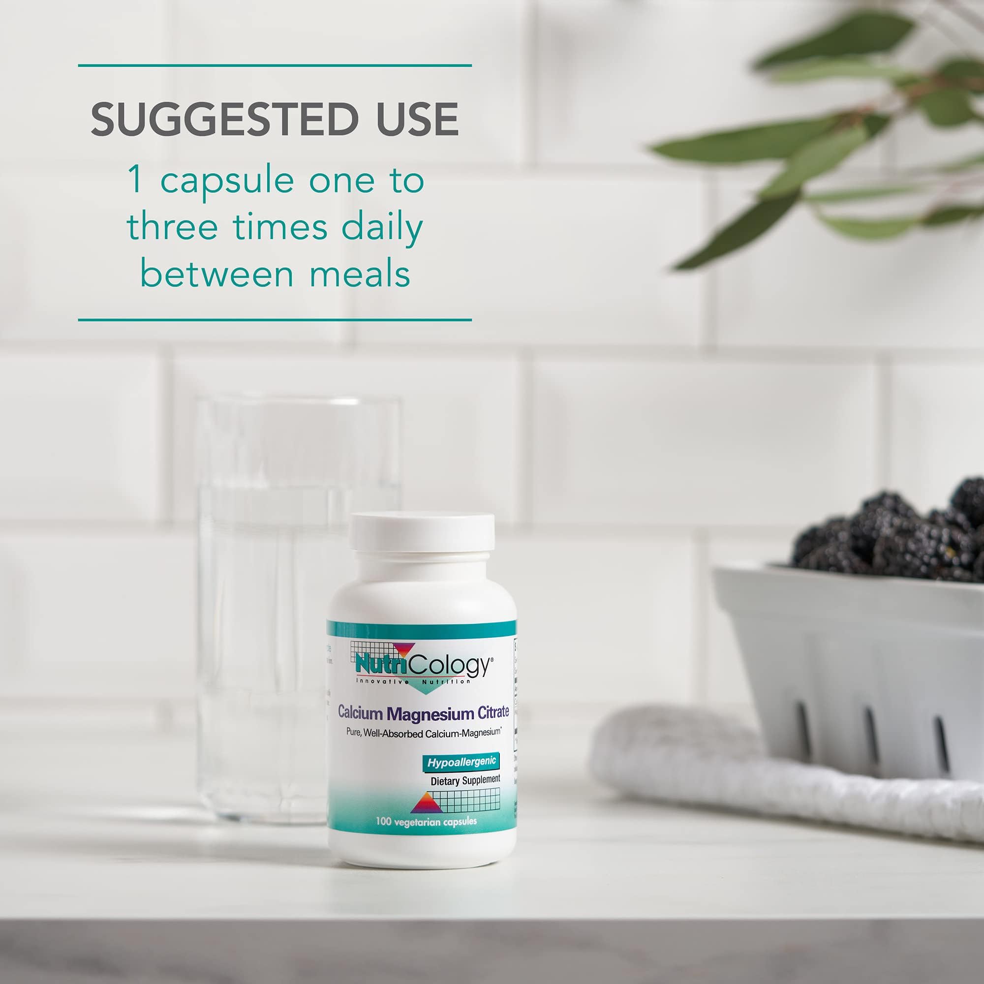 Nutricology Calcium Magnesium Citrate, formule hypoallergenique depuis 1979, respectant la sensibilité alimentaire.