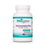 Nutricology Homocysteine Plus – bouteille avec étiquette, soutien potentiel au métabolisme.