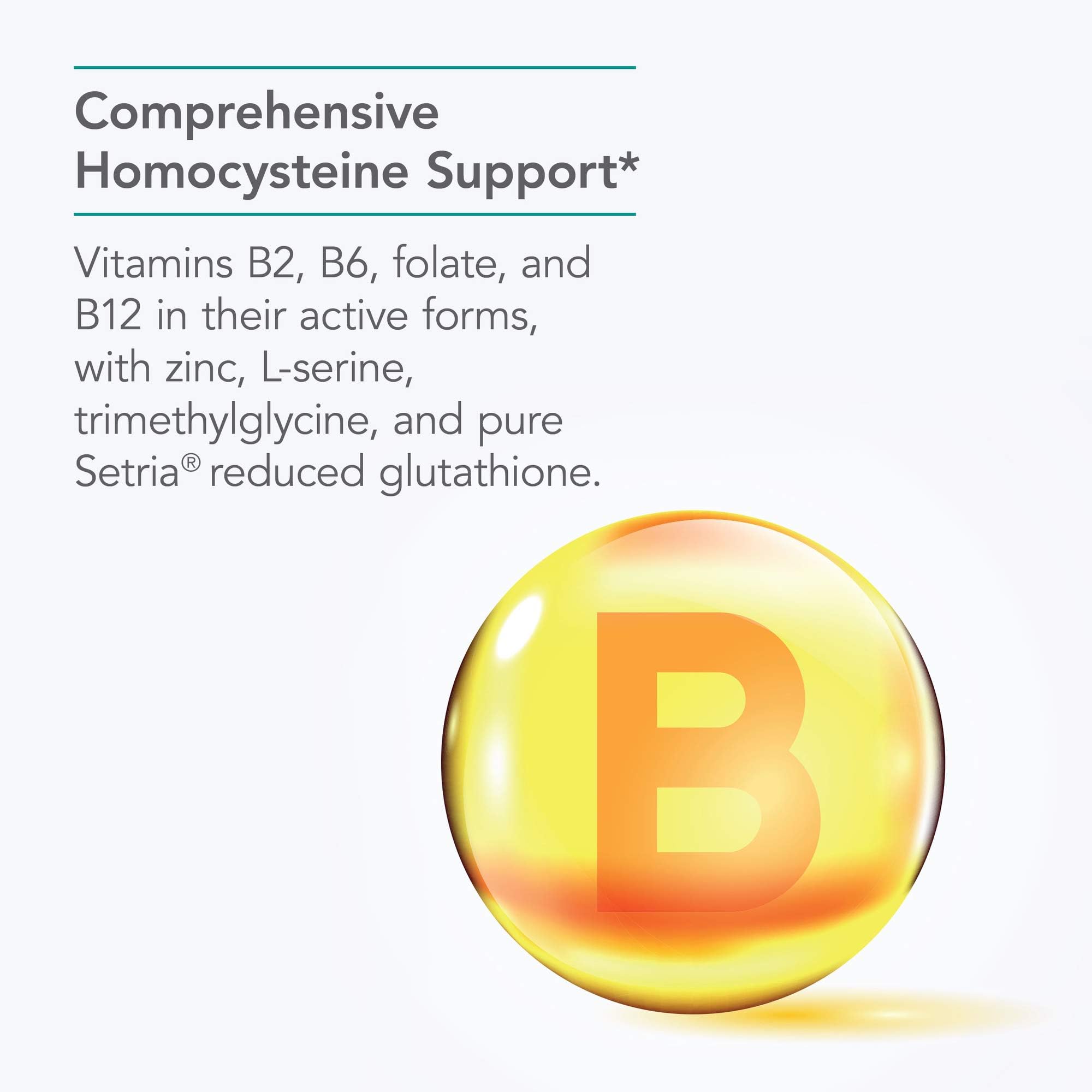 Nutricology Homocysteine Plus – étiquette du flacon, informations sur les ingrédients.