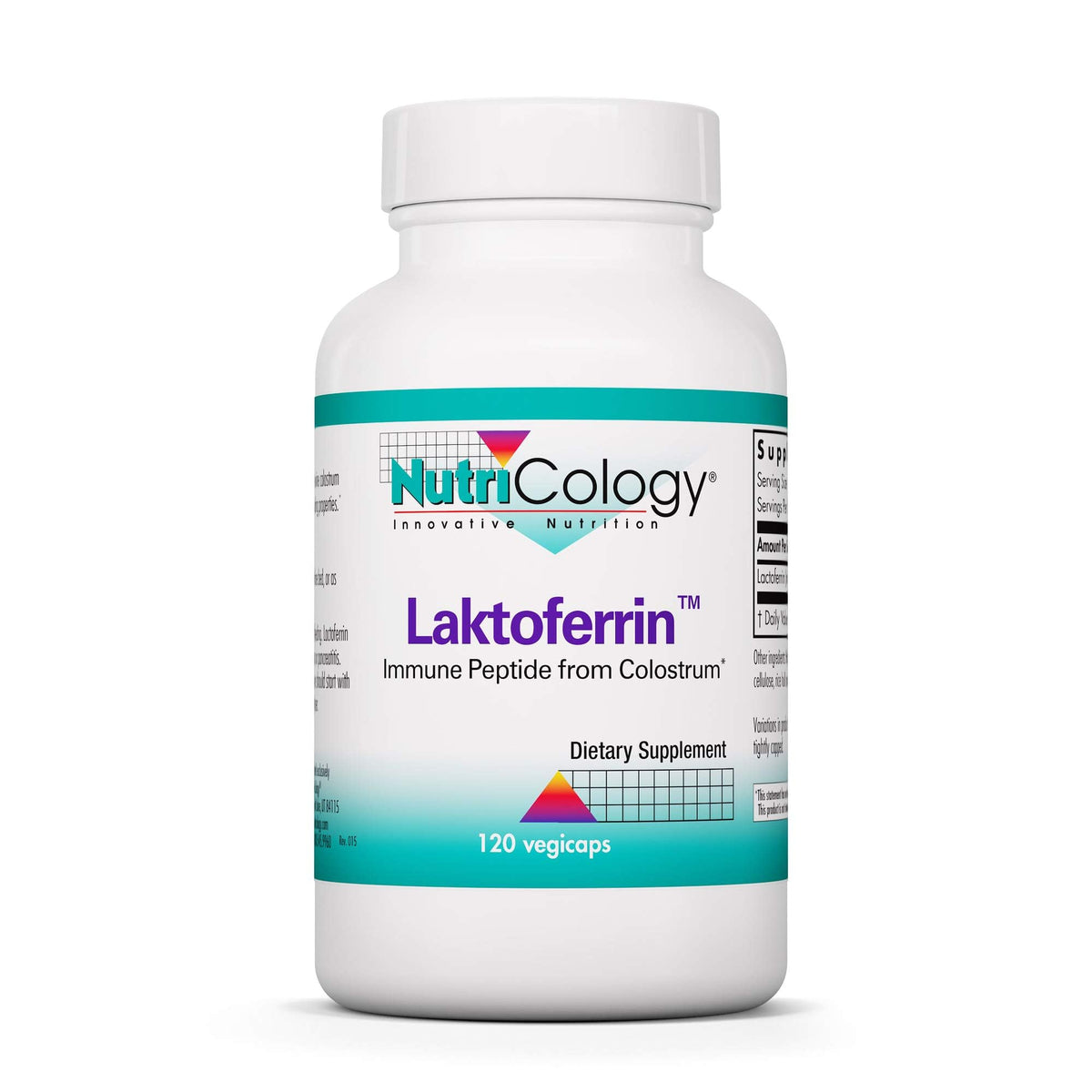 Nutricology Lactoferrine – bouteille avec gélules végétales, soutien potentiel du fer et de l’immunité