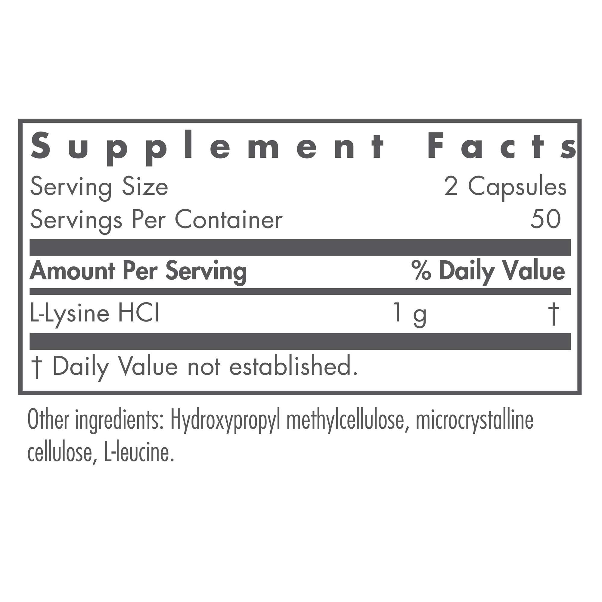 Nutricology L-Lysine capsules : forme libre pour absorption efficace