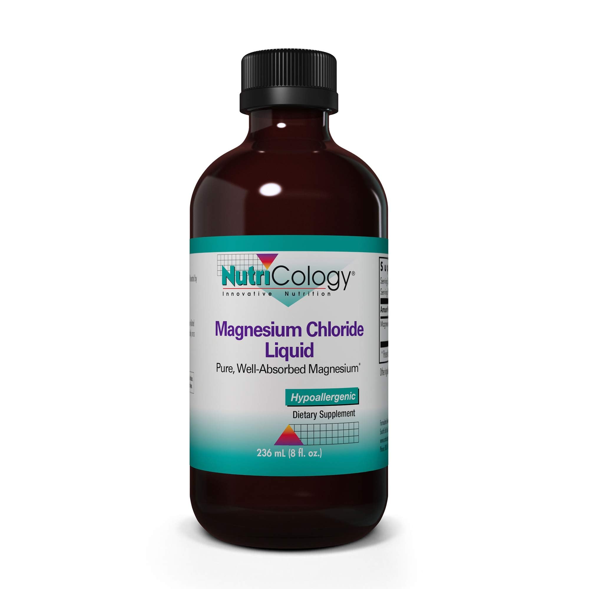 Nutricology Magnésium Chlorure Liquide: soutien osseux et absorption élevée pour le bien-être quotidien.