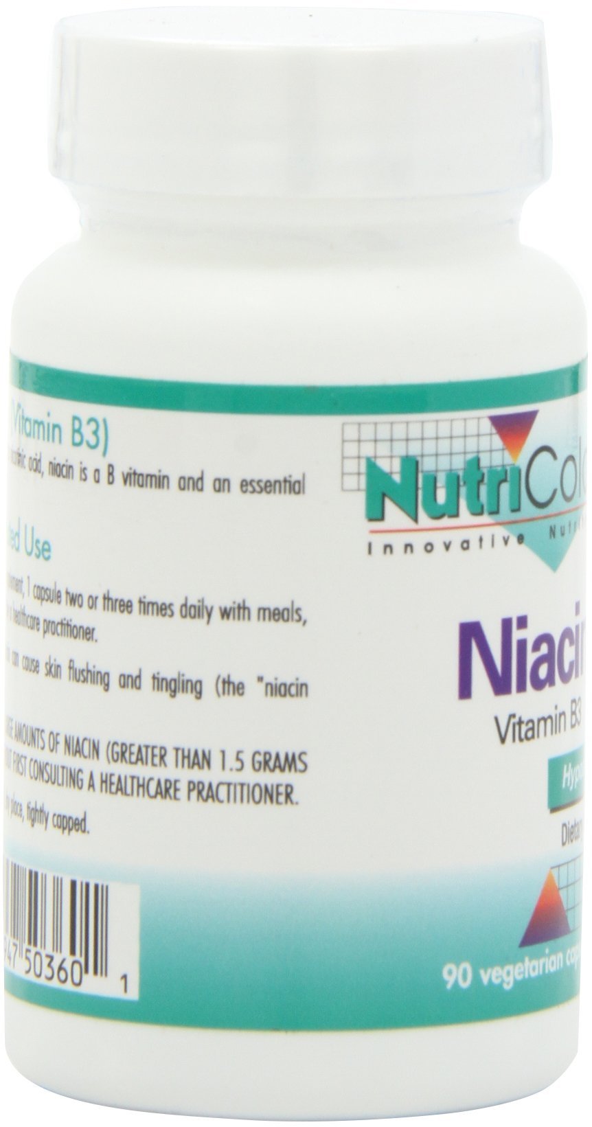 Nutricology Niacin – étiquette ingrédients, mentions claires et traçabilité.