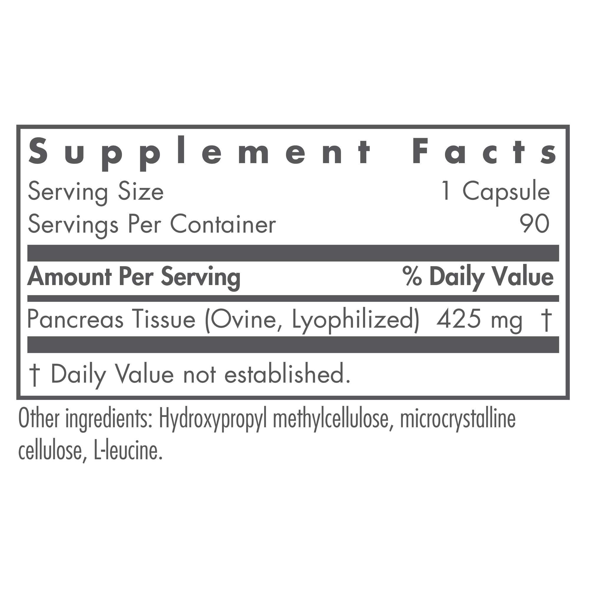 Étiquette Nutricology Pancréas d'agneau – informations claires et origine du produit