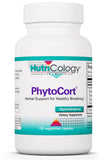 Nutricology PhytoCort: bouteille montrant le soutien respiratoire potentiel.