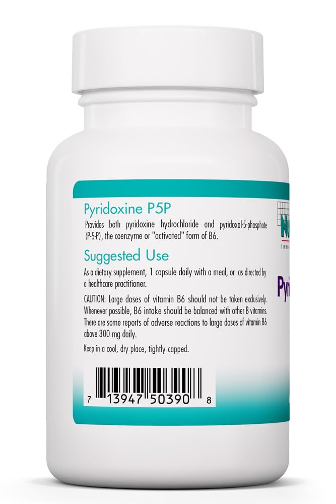 Nutricology Pyridoxine P5P – capsules faciles à intégrer dans la routine.