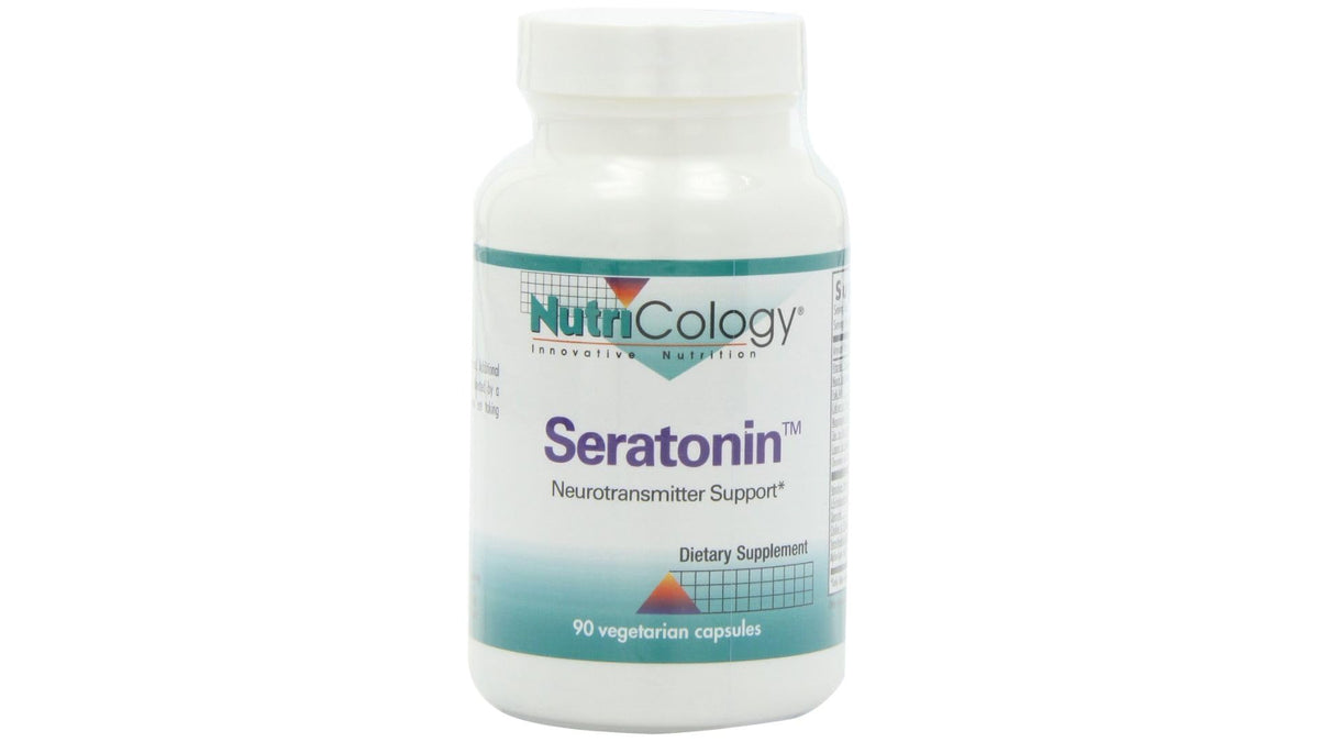 Nutricology Sérotonine: bouteille de gélules, soutien potentiel au bien être quotidien.
