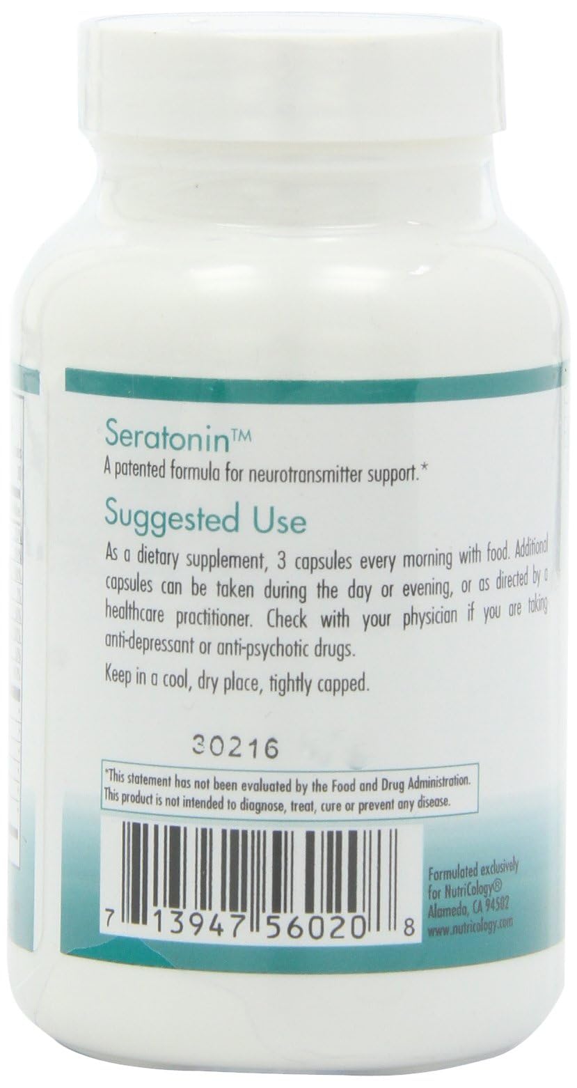 Nutricology Sérotonine: gélules végétariennes prêtes à avaler, routine pratique.