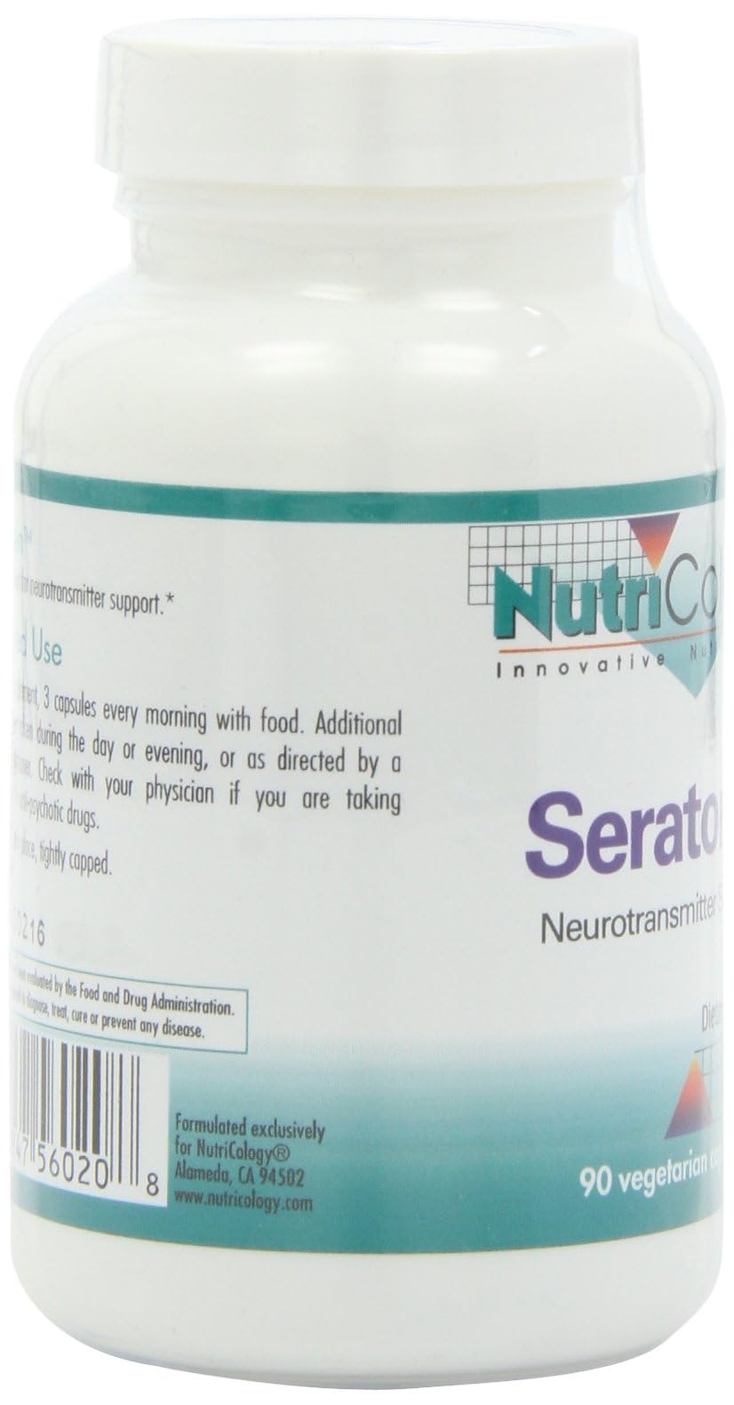 Nutricology Sérotonine: instructions d’utilisation visibles, soutien potentiel au sommeil et équilibre d’humeur.