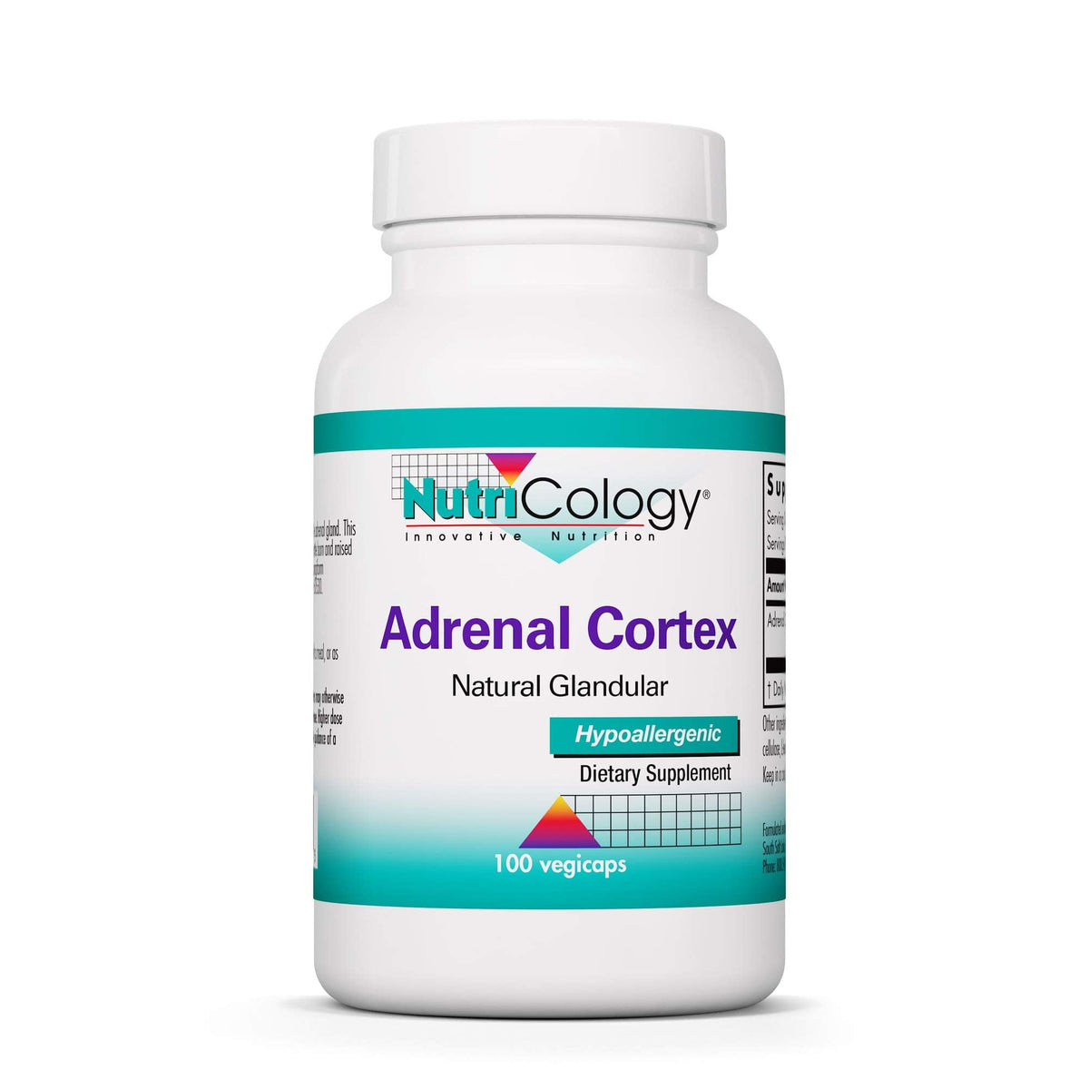 Nutricology Soutien surrénal — bouteille et étiquette, énergie potentielle au quotidien.