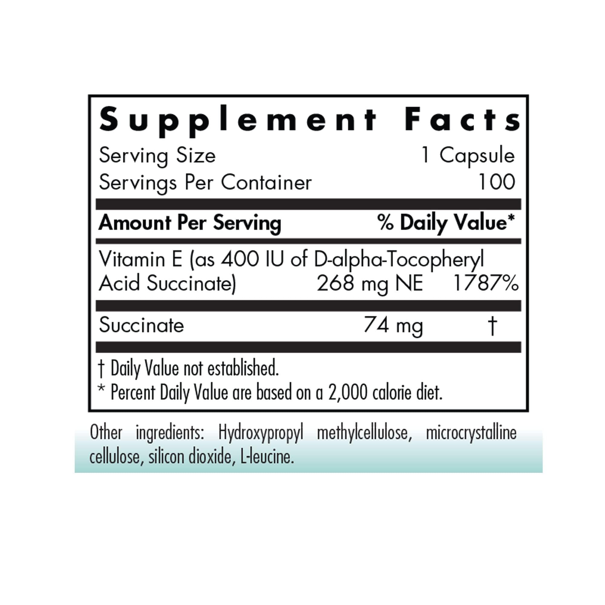 Nutricology Vitamin E Succinate – capsules, format végétarien pour une utilisation quotidienne.