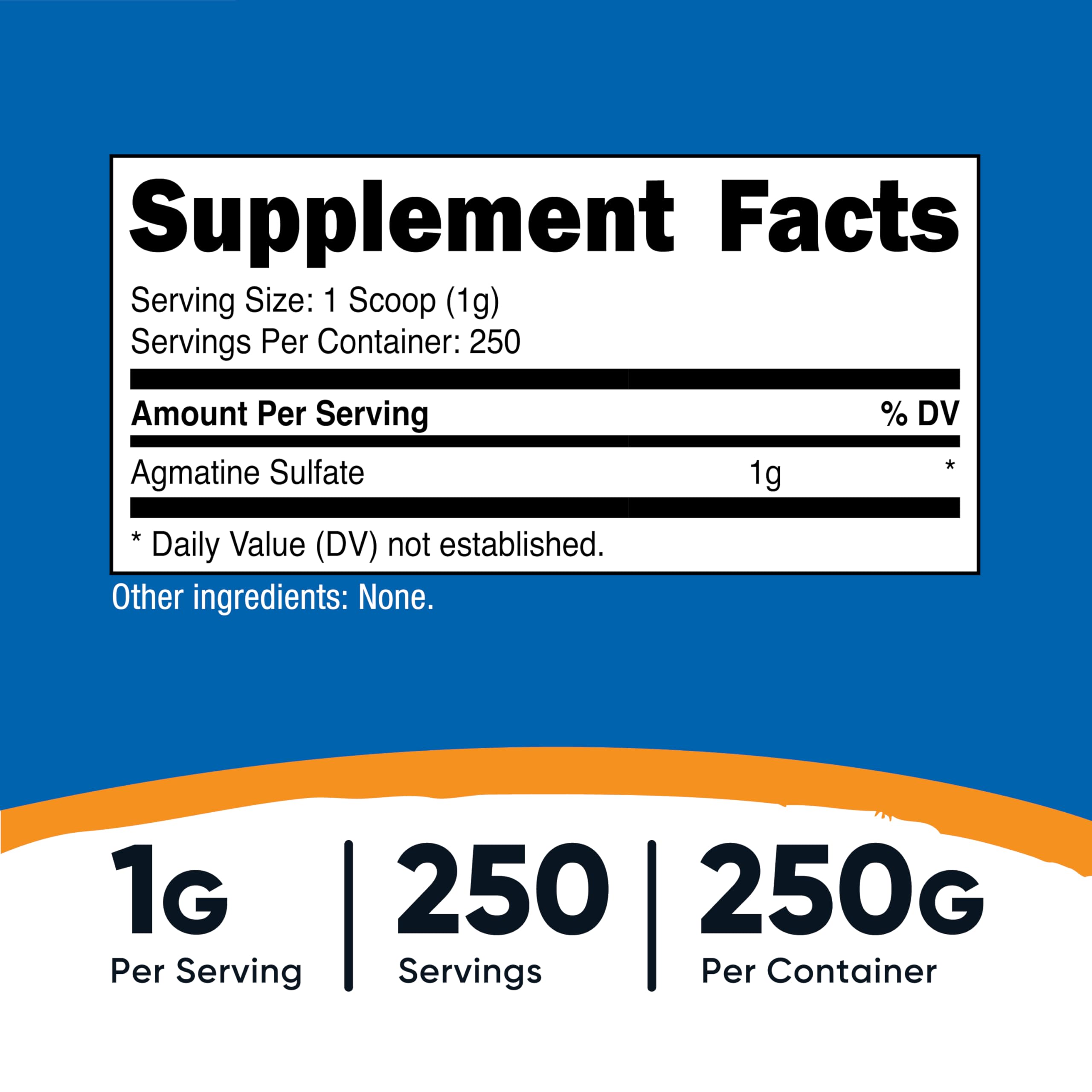 Cuillère-dose Nutricost Agmatine Sulfate assure des portions précises.