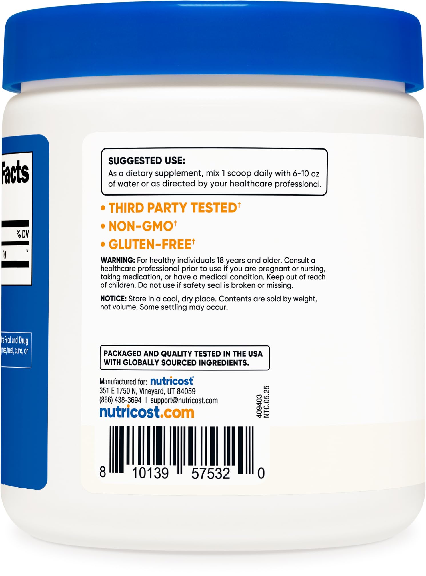 Nutricost Agmatine Sulfate vérifié par des tests indépendants.