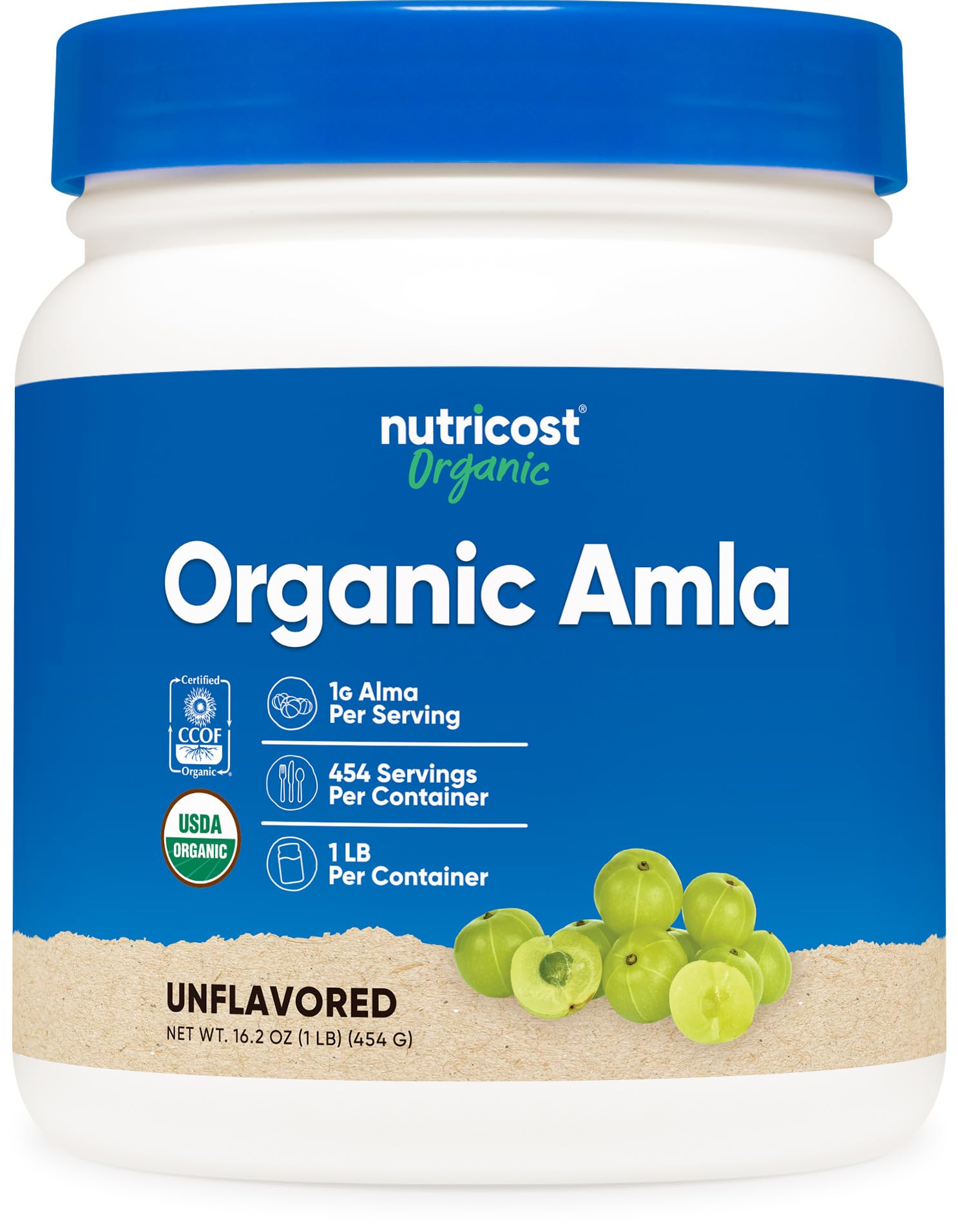 Nutricost Amla Poudre, bouteille 1 livre prête pour un usage quotidien