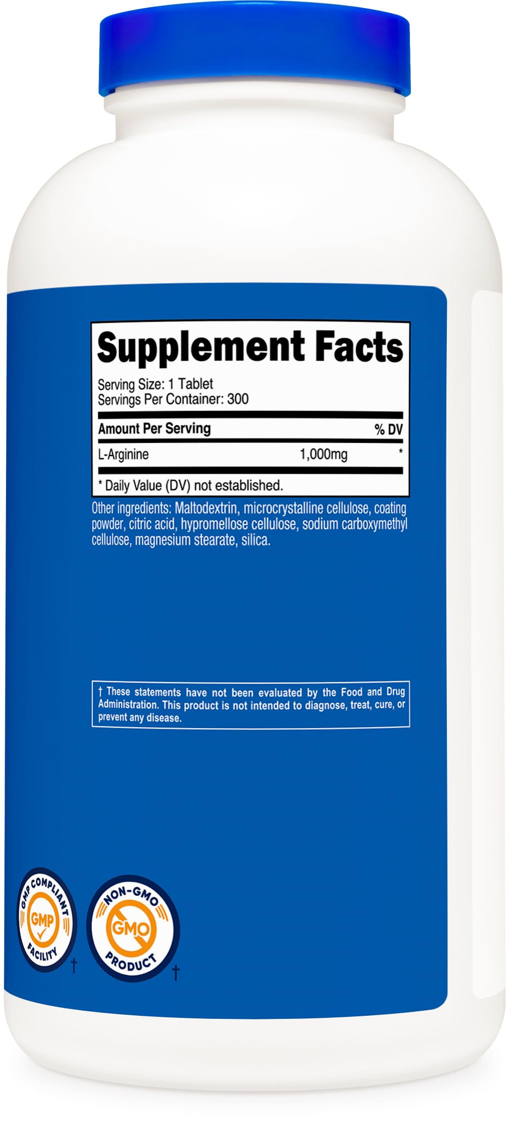 Nutricost L-Arginine 1000mg: emballage clair et qualitatif