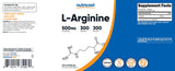 Nutricost L-Arginine 500 mg, vue générale du pack pratique pour la routine.
