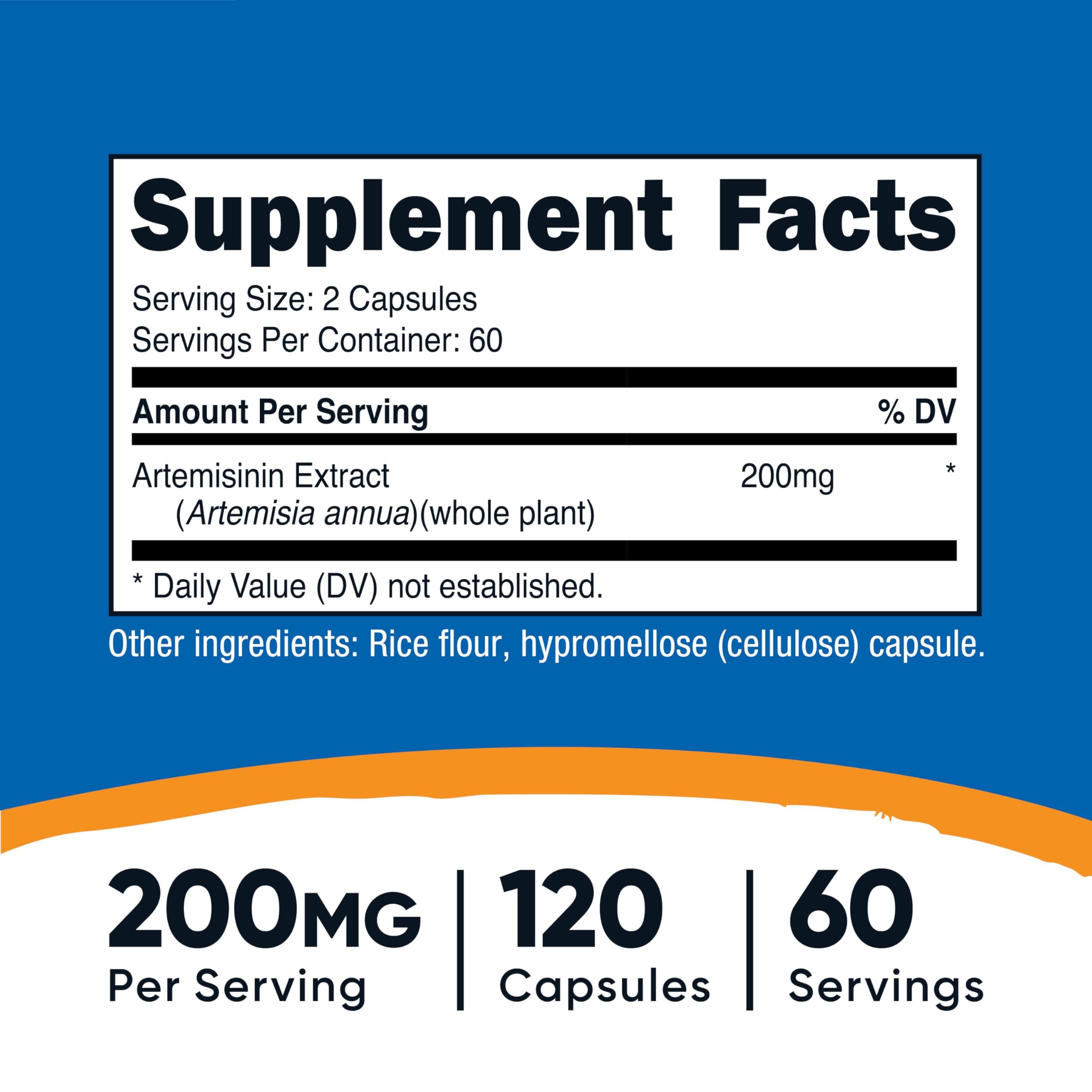 Capsules végétariennes Nutricost Artémisinine – dosage quotidien pratique