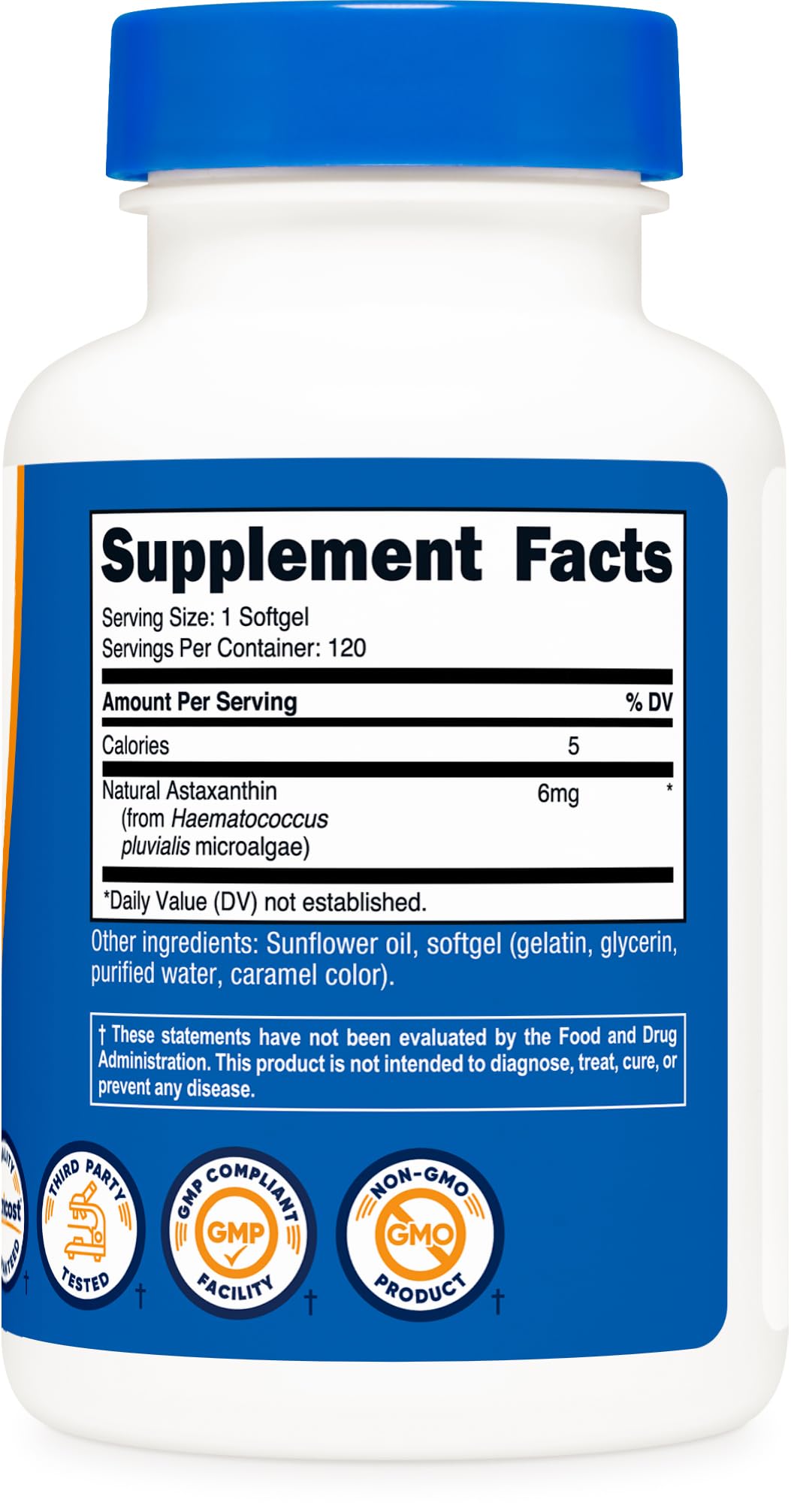 Utilisation quotidienne facile avec capsules souples Nutricost Astaxanthine