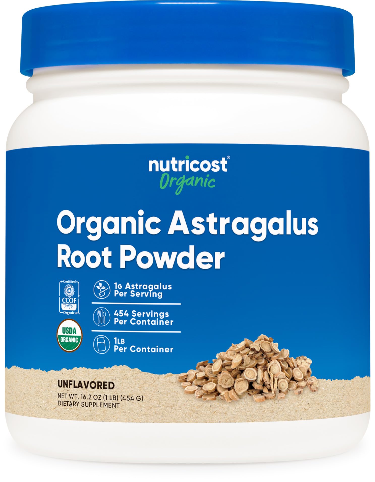 Nutricost Astragalus Poudre en bouteille, poudre pure prête à être mélangée dans boissons quotidiennes