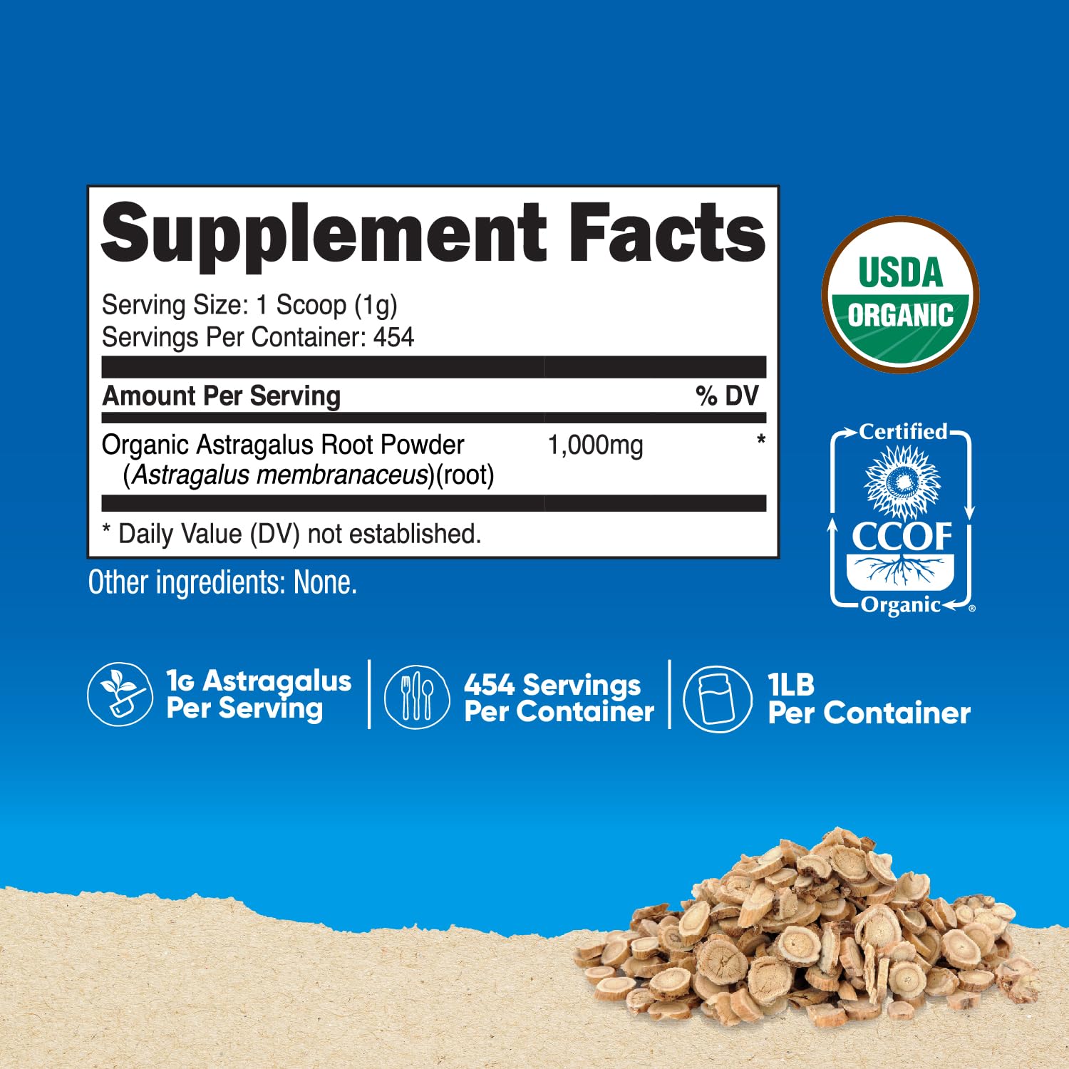 Cuillère-doseuse Nutricost Astragalus Poudre – dosage simple pour chaque préparation