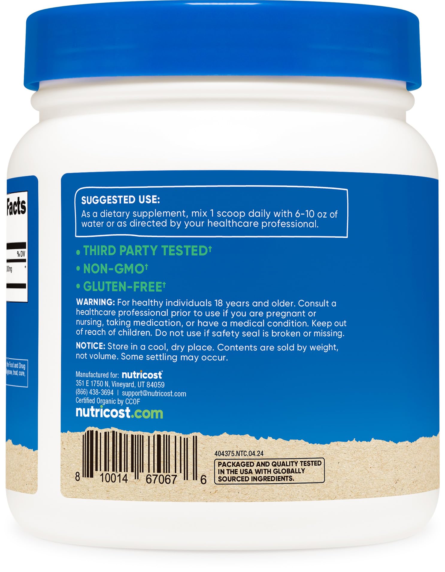 Nutricost Astragalus Poudre — étiquette sans OGM, pratique pour cuisine saine
