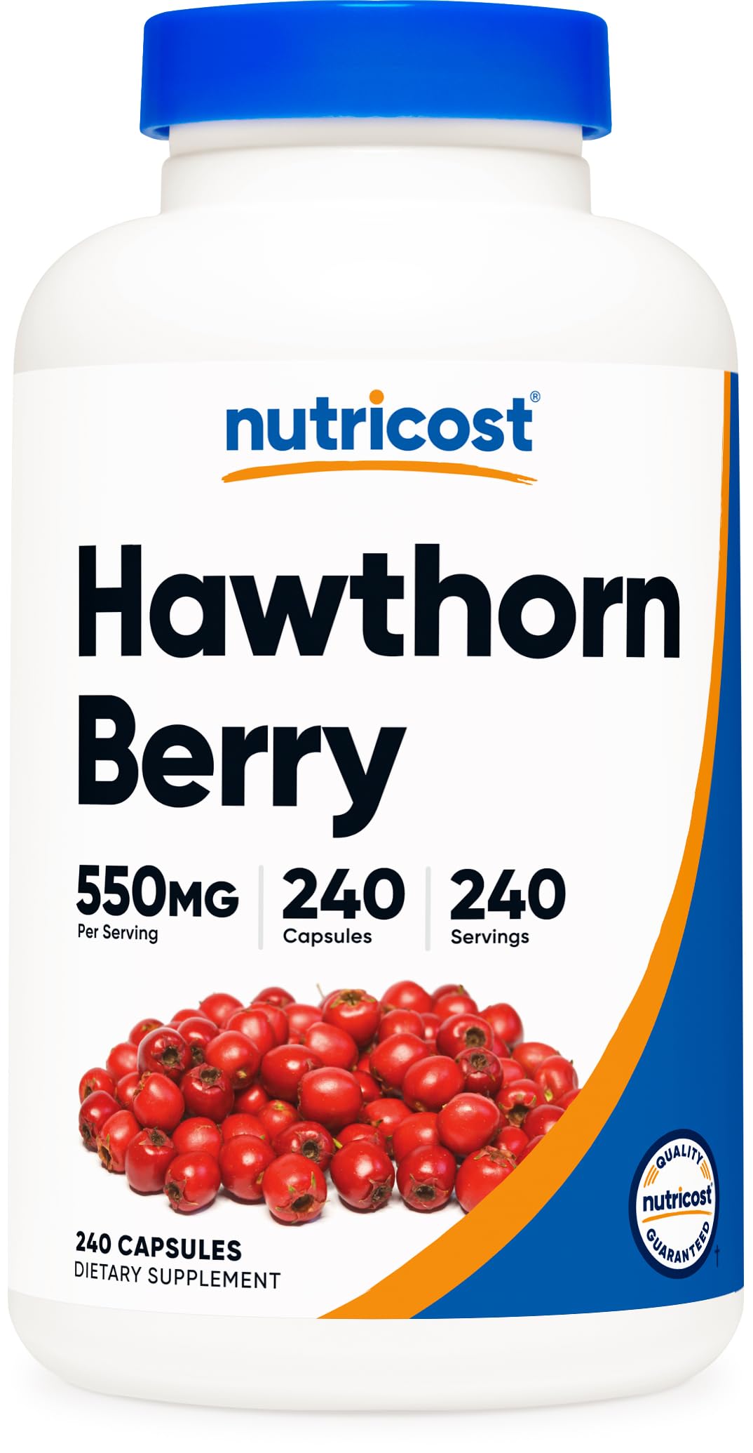 Capsules Nutricost aubépine 550 mg, faciles à intégrer dans votre routine.