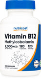 Nutricost B12 2000mcg en bouteille, soutien quotidien potentiel.