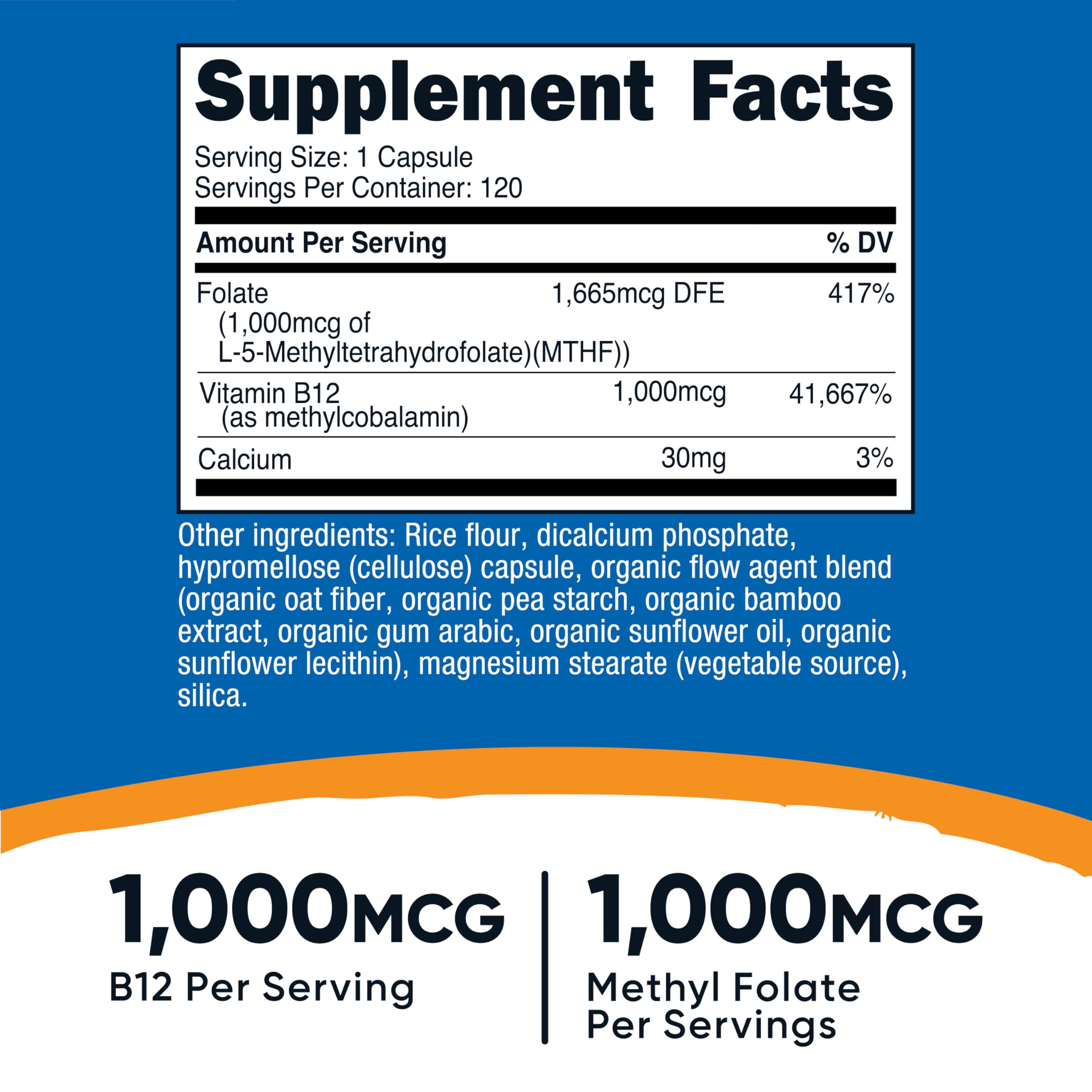Nutricost B12 méthylée et folate capsules: facilité d'ingestion quotidienne