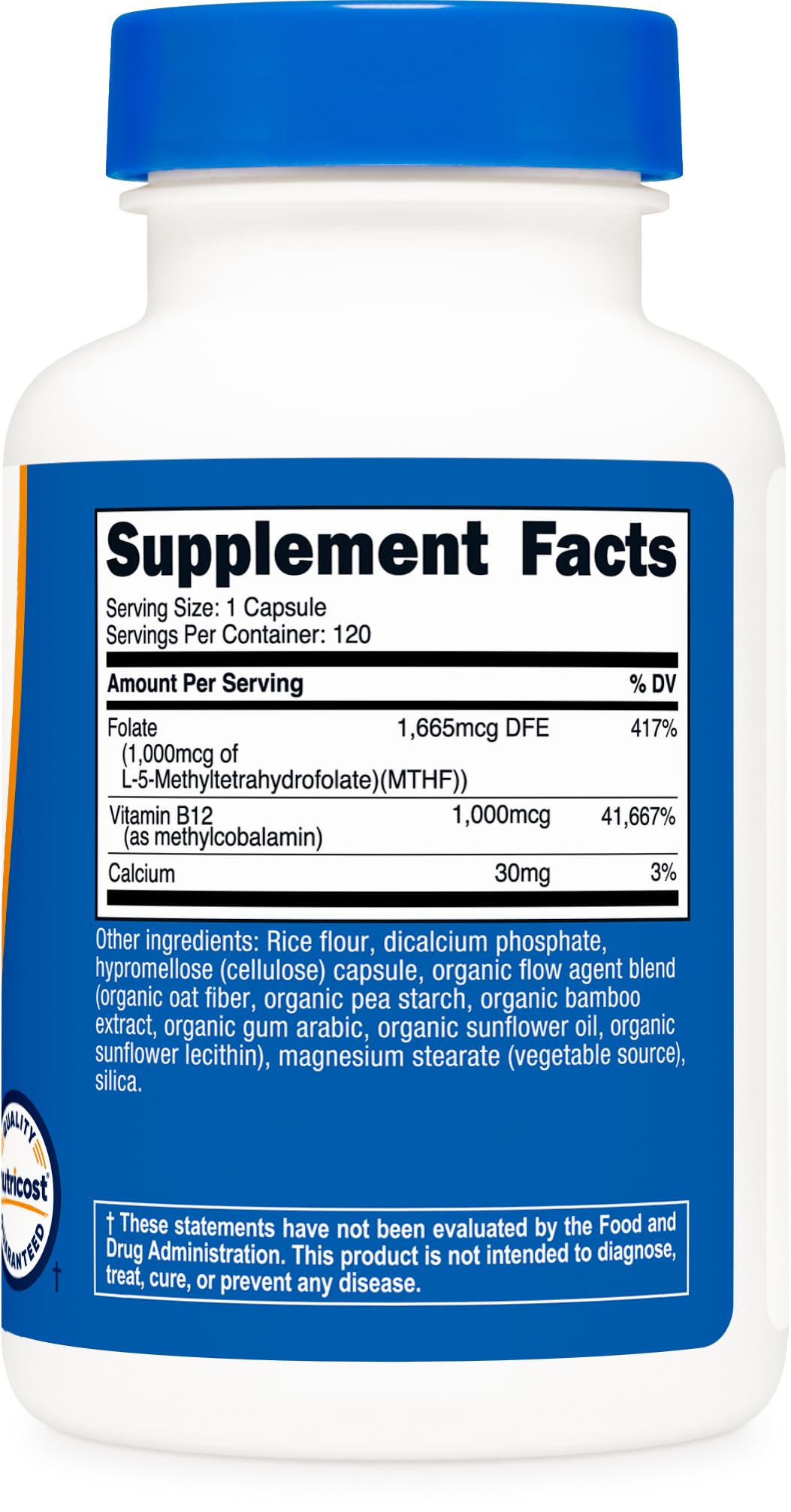 Nutricost emballage: bouteille durable et informations complètes