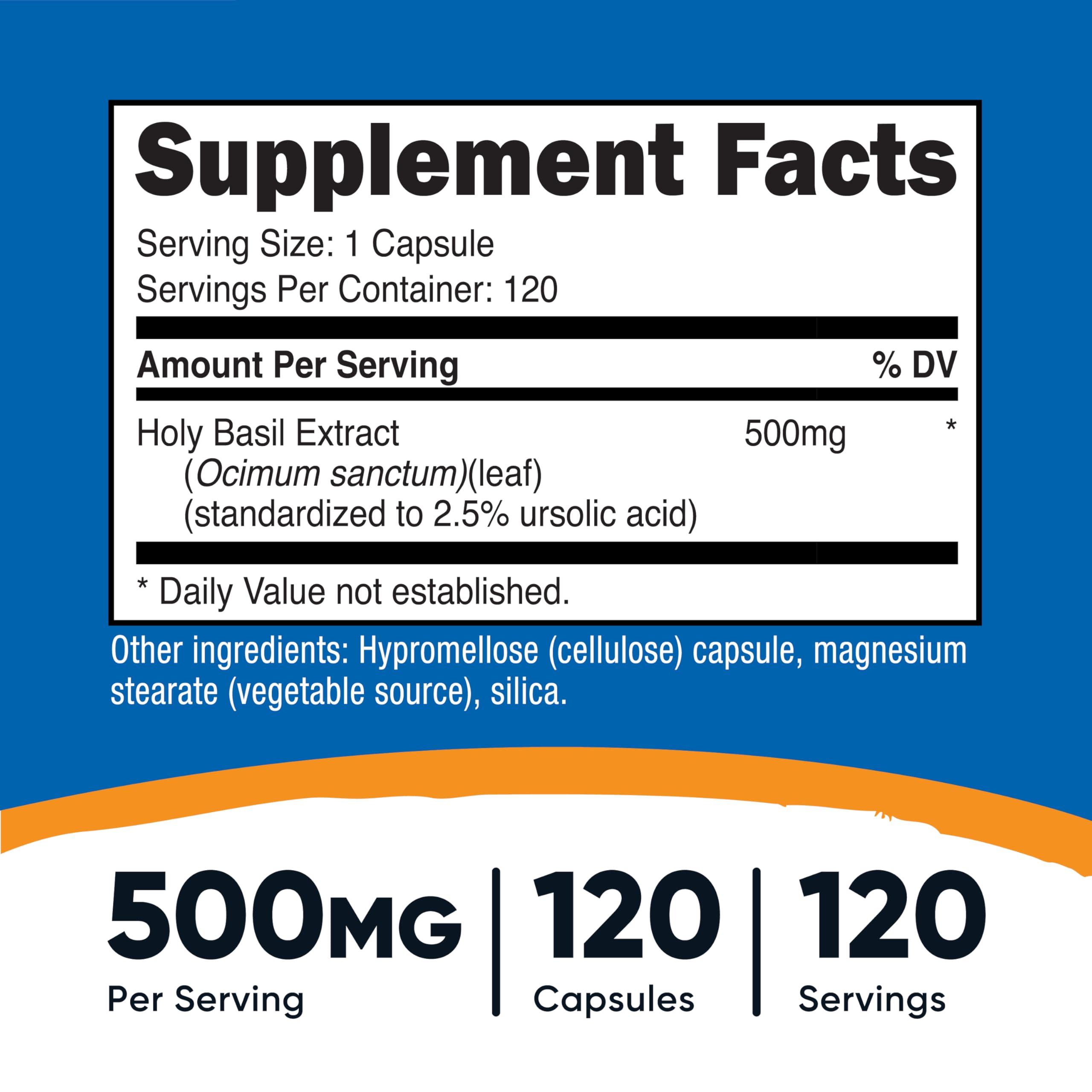 Nutricost basilic sacré bouteille: 120 gélules pour un approvisionnement stable